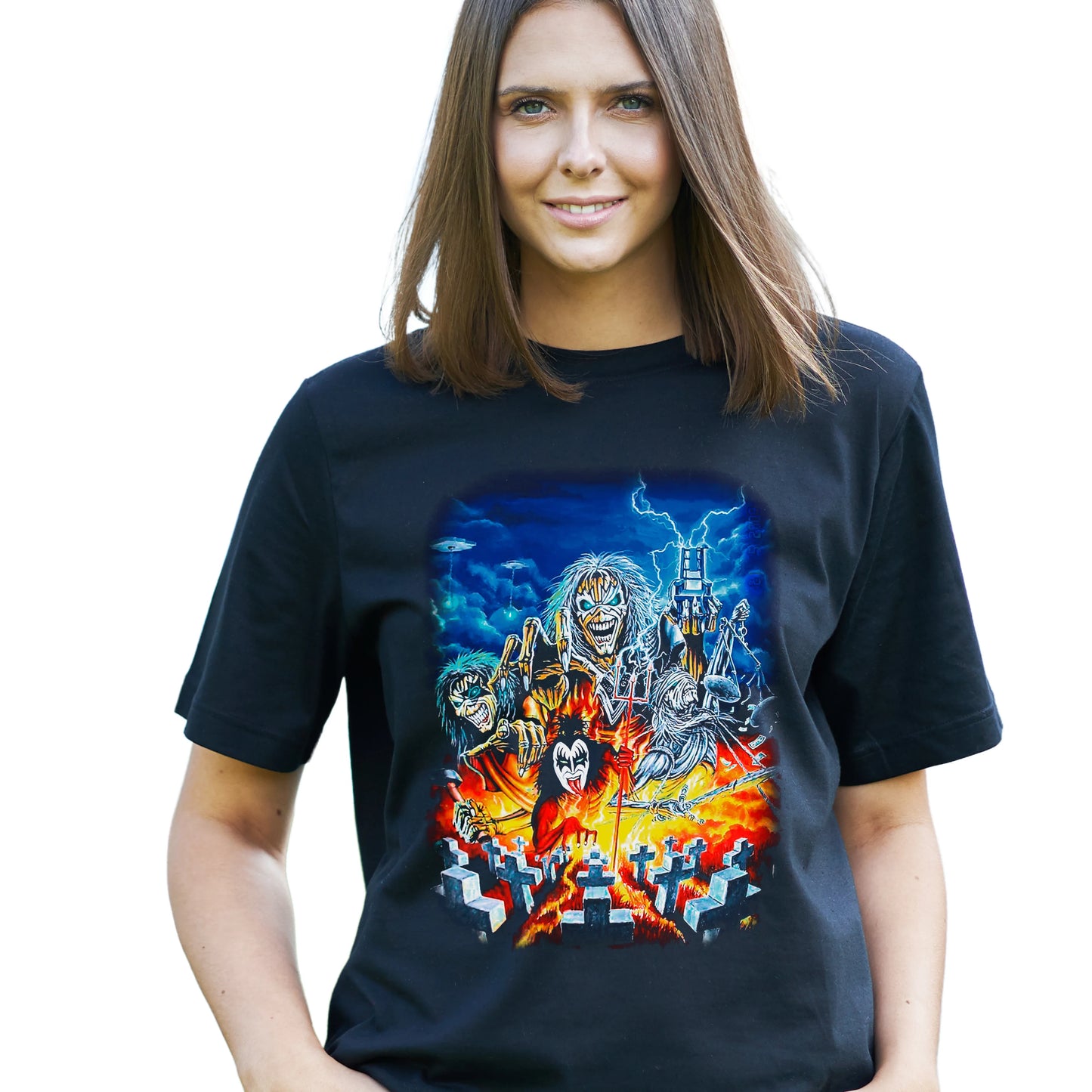 Camiseta Iron Maiden Preta em Algodão Premium .30 Penteado - 001