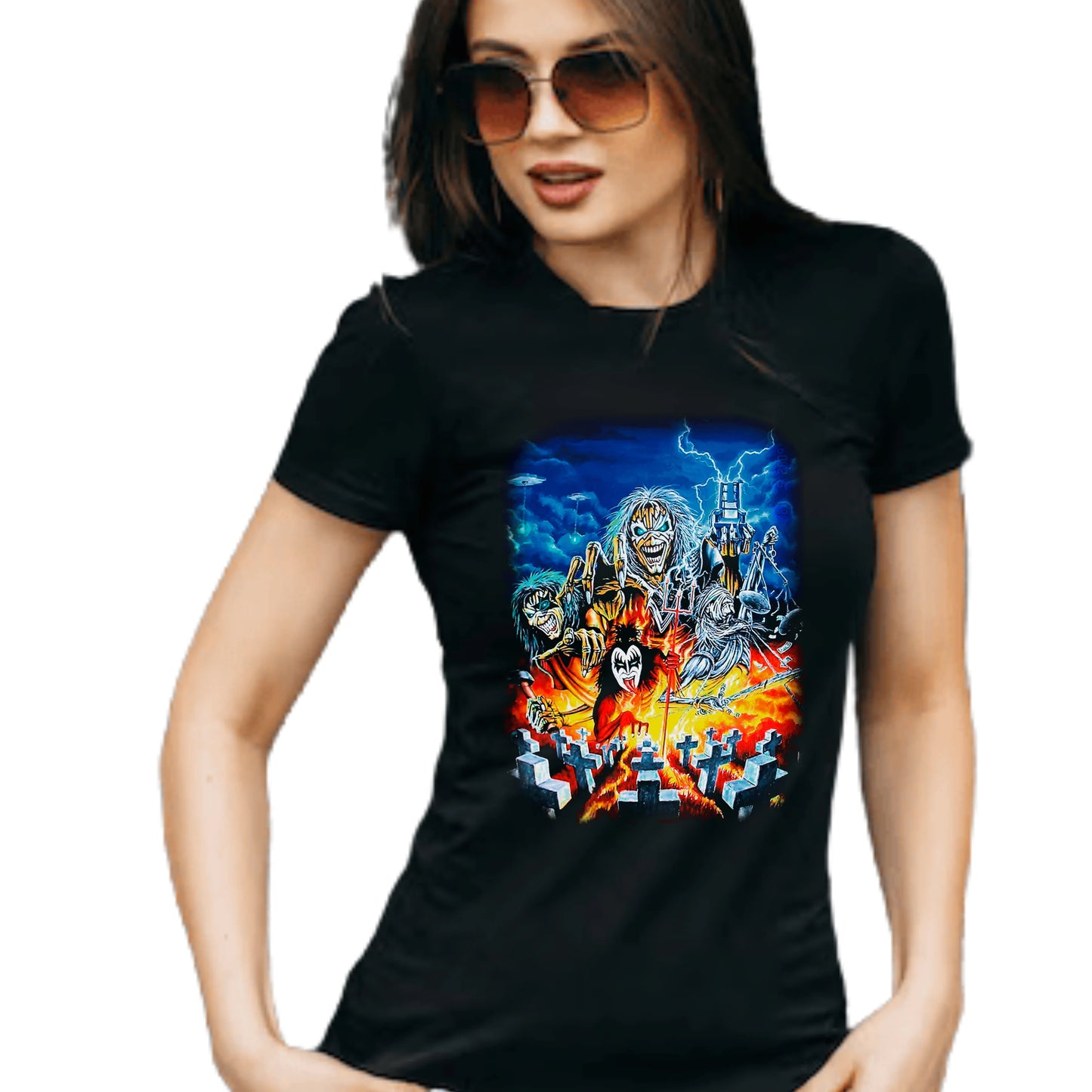 Camiseta Iron Maiden Preta em Algodão Premium .30 Penteado - 001