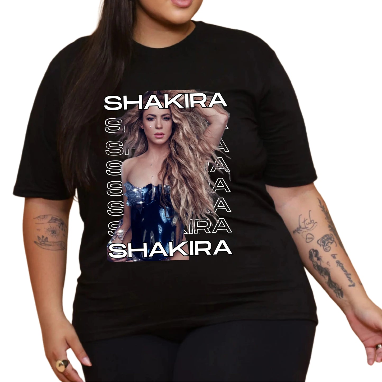 Camiseta Shakira Tour 2025 Brasil em Algodão Premium .30 Penteado - 01