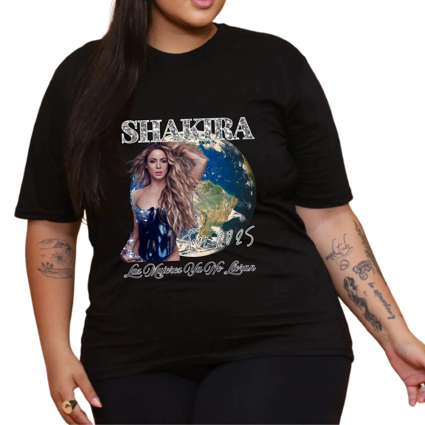 Camiseta Shakira Tour 2025 Brasil em Algodão Premium .30 Penteado - 06
