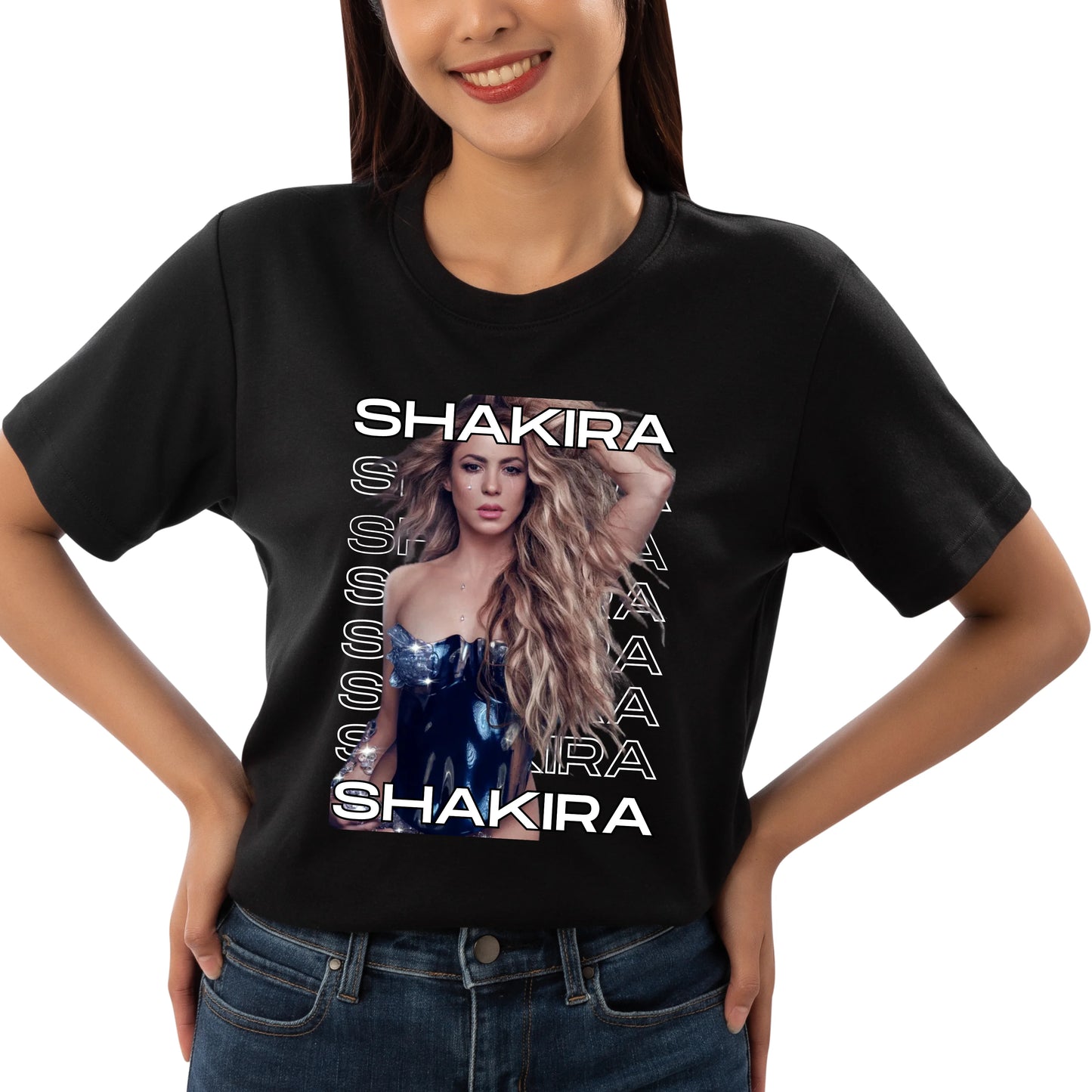 Camiseta Shakira Tour 2025 Brasil em Algodão Premium .30 Penteado - 01