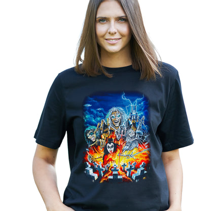 Camiseta Iron Maiden Preta em Algodão Premium .30 Penteado - 001