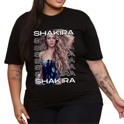 Camiseta Shakira Tour 2025 Brasil em Algodão Premium .30 Penteado - 01