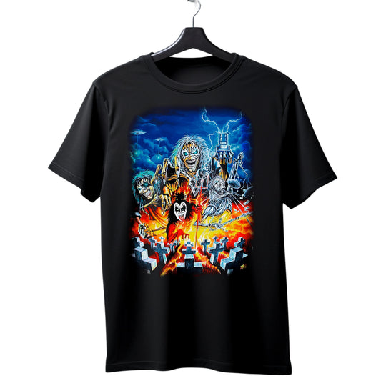 Camiseta Iron Maiden Preta em Algodão Premium .30 Penteado - 001